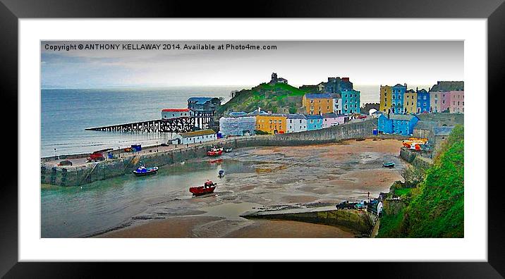 TENBY HARBOUR Framed Mounted Print by Anthony Kellaway