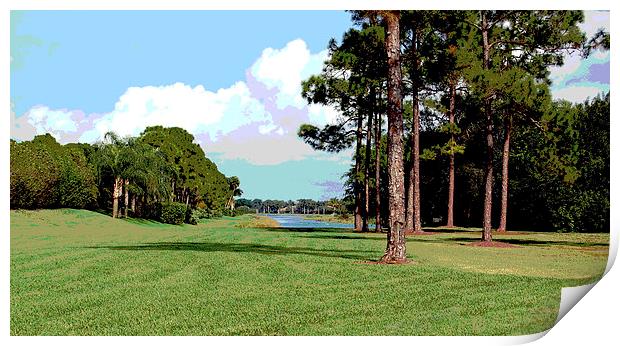 Lake, Sky and Trees Print by james balzano, jr.