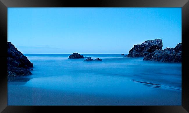 Sango beach in blue Framed Print by Stuart Jack