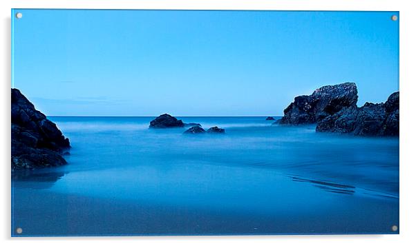 Sango beach in blue Acrylic by Stuart Jack