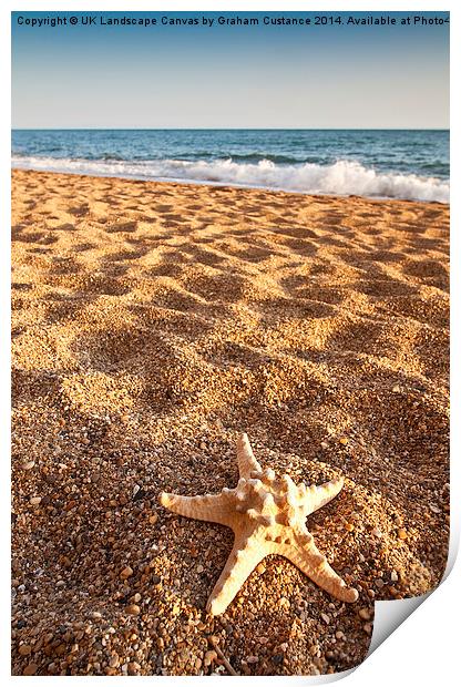 Starfish on the Beach Print by Graham Custance