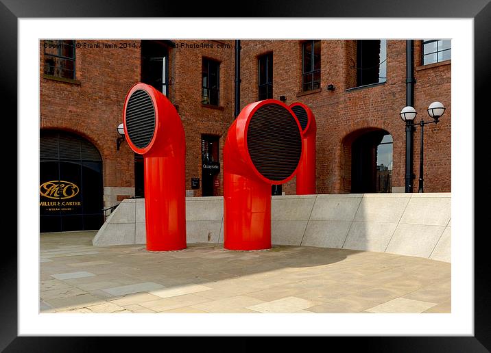 Red ventilators in Liverpool’s Albert Dock Framed Mounted Print by Frank Irwin