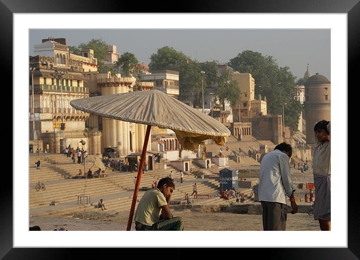 Ghat of Varanasi Framed Mounted Print by Shraddha Rajgarhia