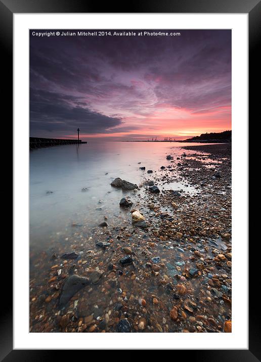 Felixstowe at Sunset Framed Mounted Print by Julian Mitchell