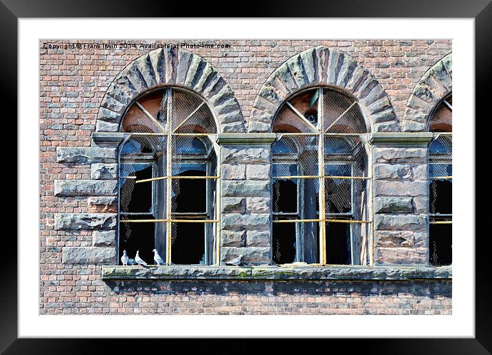 Old windows on a pigeon’s dockland property. Framed Mounted Print by Frank Irwin
