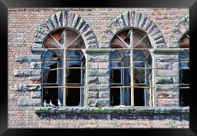Old windows on a pigeon’s dockland property. Framed Print by Frank Irwin