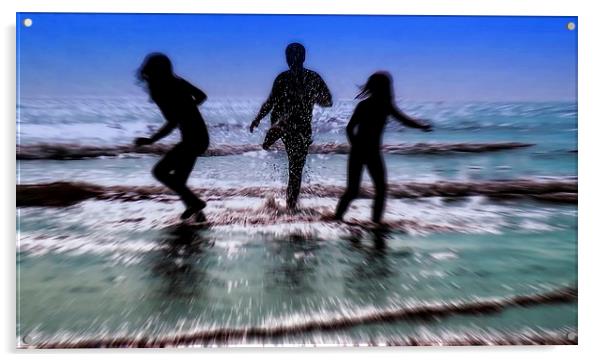 Fun at the Seaside Acrylic by Ceri Jones