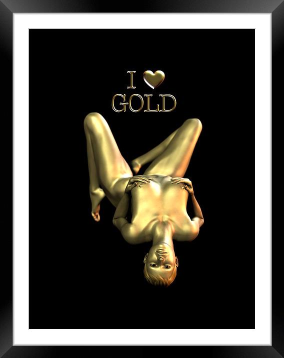 I Love Gold Framed Mounted Print by Patrick Giner