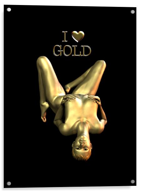 I Love Gold Acrylic by Patrick Giner