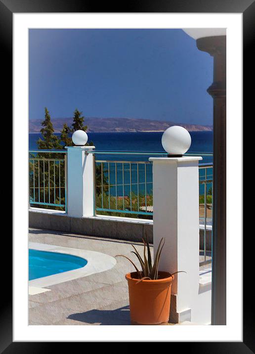 View from the pool Framed Mounted Print by Rod Ohlsson