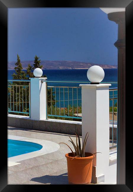 View from the pool Framed Print by Rod Ohlsson
