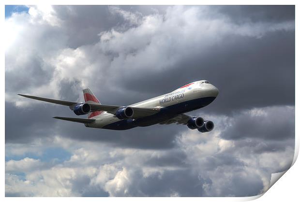 Boeing 747-87UF Print by Nigel Bangert