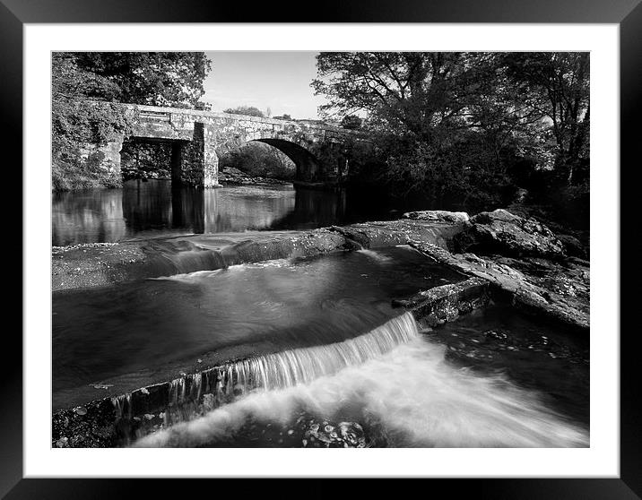 Hill Bridge & River Tavy Falls Framed Mounted Print by Darren Galpin