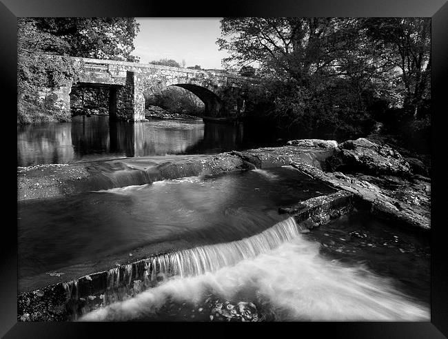 Hill Bridge & River Tavy Falls Framed Print by Darren Galpin