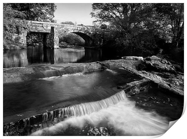 Hill Bridge & River Tavy Falls Print by Darren Galpin