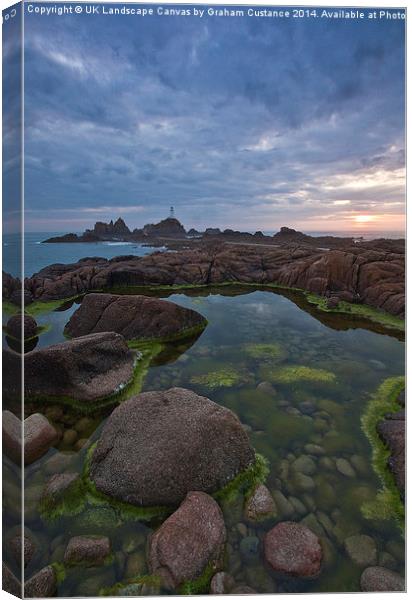 Corbiere Lighthouse Jersey Canvas Print by Graham Custance