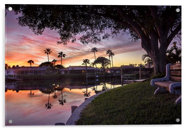Tropical Sunset Acrylic by Robert Pettitt