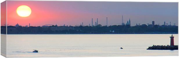 Sunset over the Venetian Lagoon Canvas Print by Tom Gomez