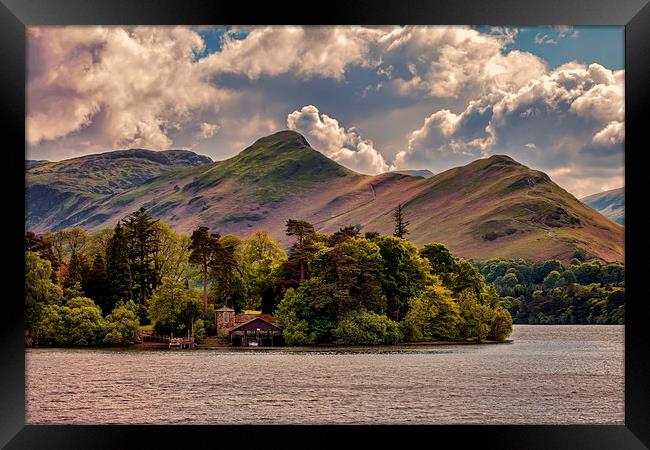 Across The Lake To Catbells Framed Print by Roger Green