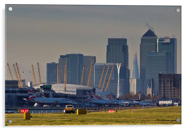 London City Airport Acrylic by David Pyatt