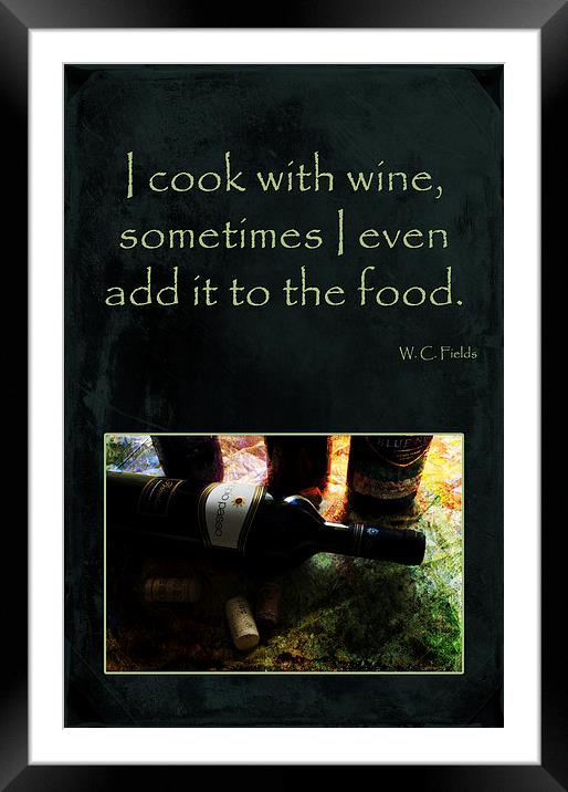 Cook with Wine Framed Mounted Print by Randi Grace Nilsberg