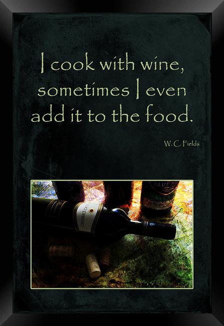 Cook with Wine Framed Print by Randi Grace Nilsberg