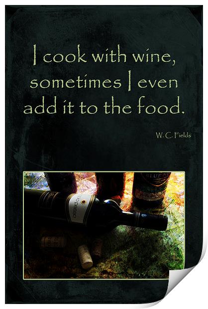 Cook with Wine Print by Randi Grace Nilsberg