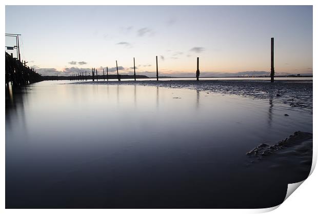 Evening Hill Sunset at low tide Print by Kelvin Futcher 2D Photography