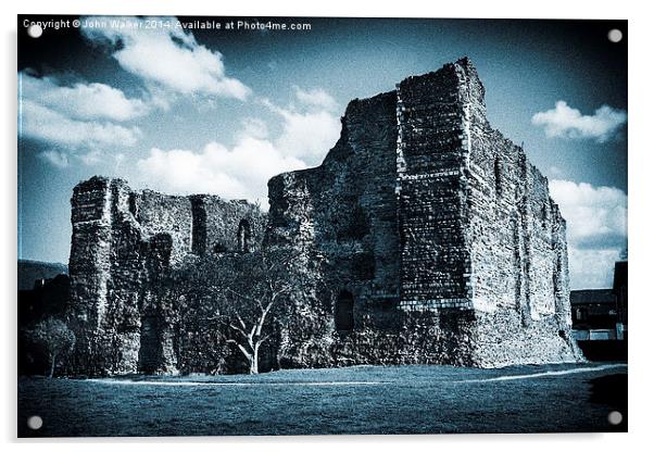 The Ruined Castle Acrylic by John B Walker LRPS