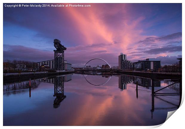 Glasgow at sunset ! Print by Peter Mclardy