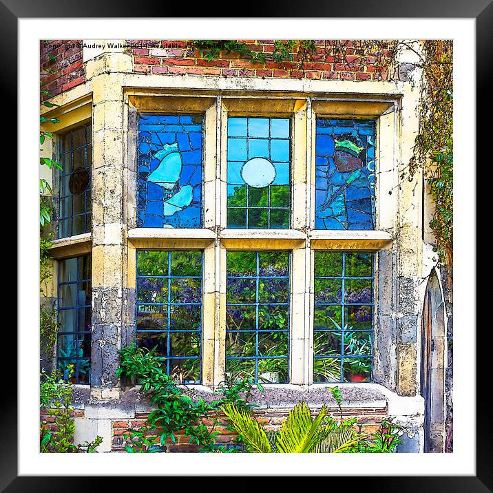 Stained Glass Windows Framed Mounted Print by Audrey Walker