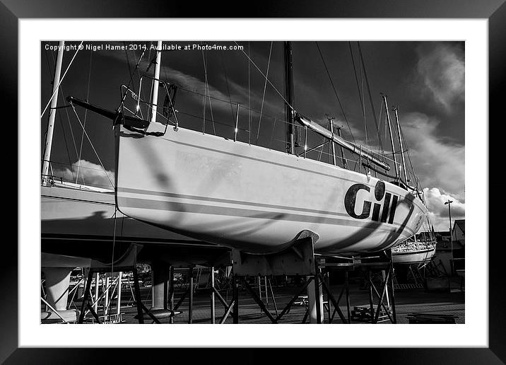 High and Dry B&W Framed Mounted Print by Wight Landscapes