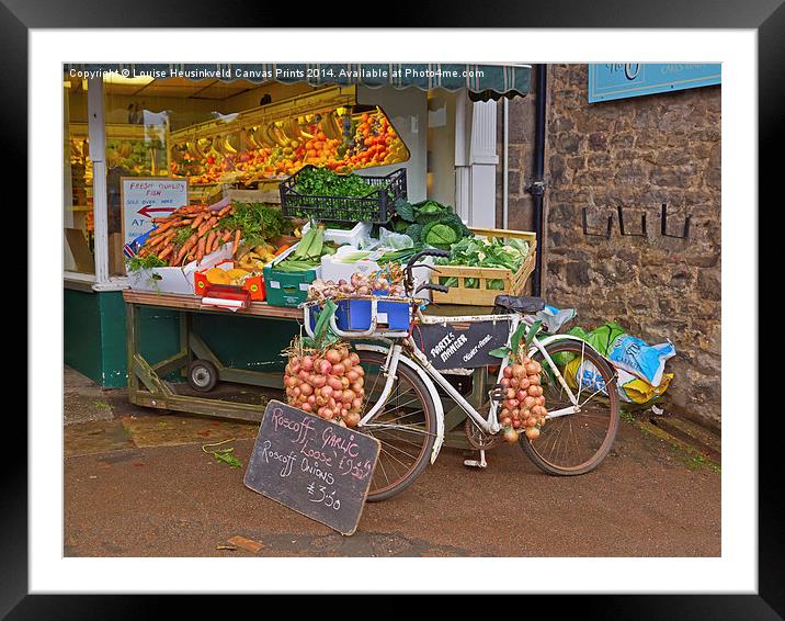 Produce market in Corbridge, Northumberland Framed Mounted Print by Louise Heusinkveld
