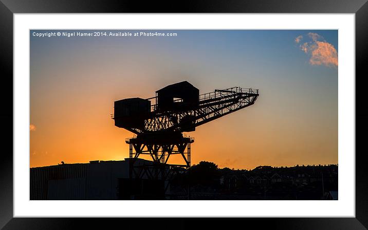 Cowes Hammerhead Crane Framed Mounted Print by Wight Landscapes