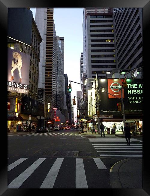 New York City At Twilight Framed Print by Rachel Mower