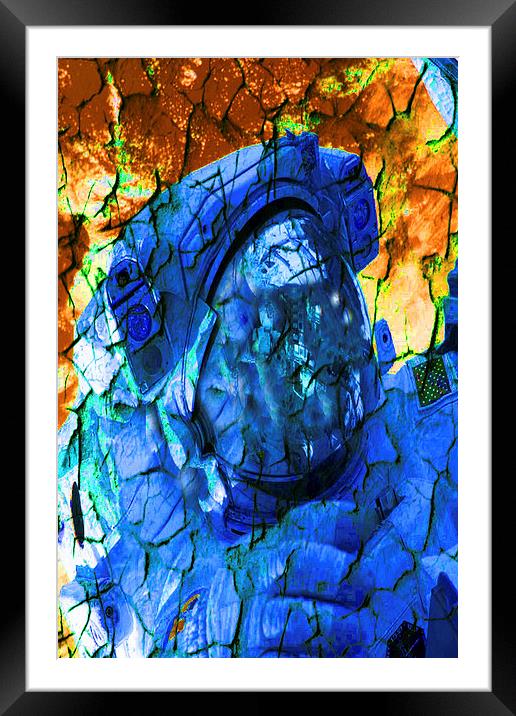 Cracked Astronaut Framed Mounted Print by Matthew Lacey