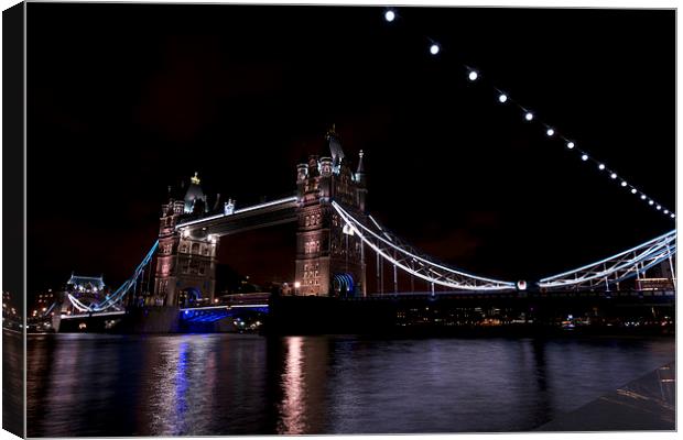 Tower Bridge by Night Canvas Print by Chris Smith