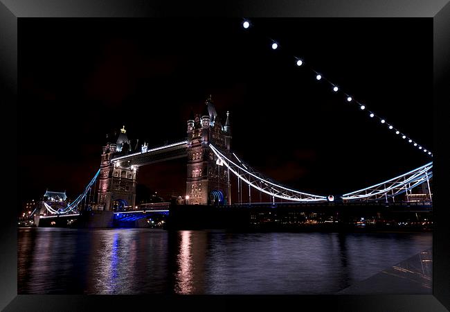 Tower Bridge by Night Framed Print by Chris Smith