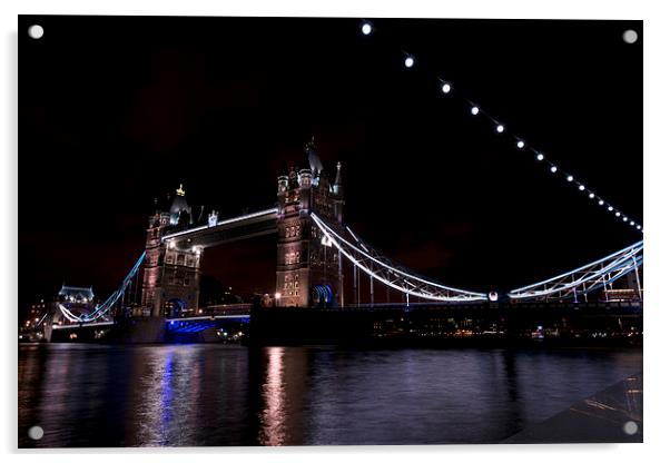 Tower Bridge by Night Acrylic by Chris Smith