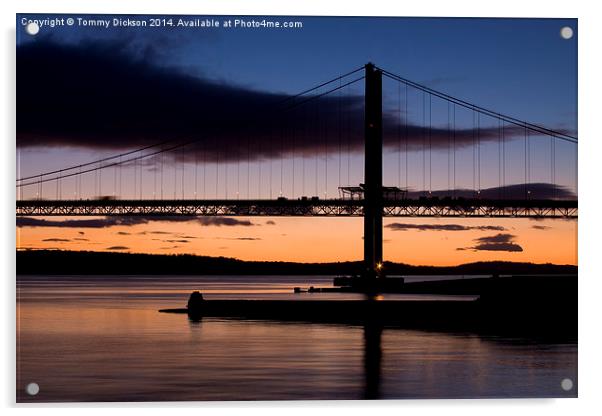 Forth Road Bridge Sunset Acrylic by Tommy Dickson