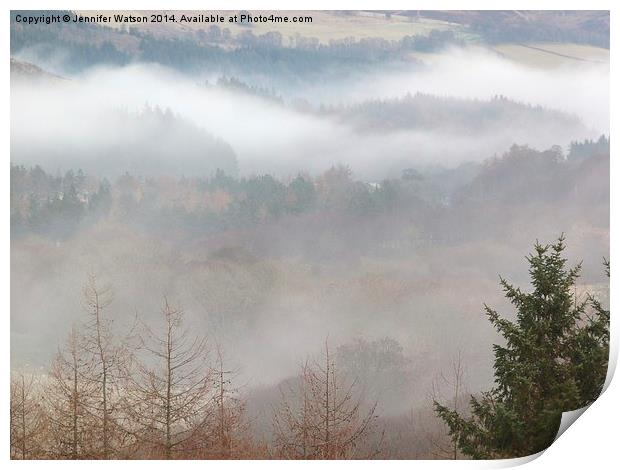 Misty Yarrow Valley Print by Jennifer Henderson
