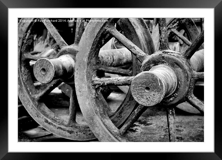Train Carriage Wheels Framed Mounted Print by Ray Pritchard