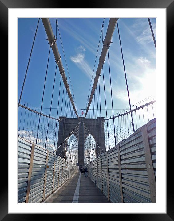 Brooklyn Bridge, New York Framed Mounted Print by Rachel Mower
