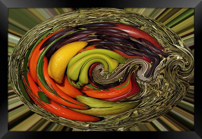 Fruit in a basket Framed Print by Brian Fry