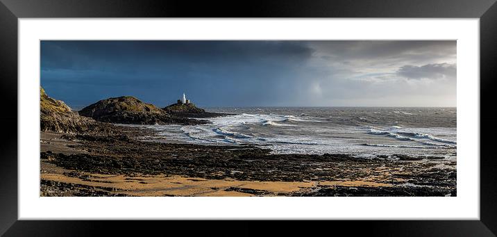 Bracelet Bay Panorama Framed Mounted Print by Creative Photography Wales