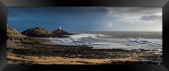 Bracelet Bay Panorama Framed Print by Creative Photography Wales