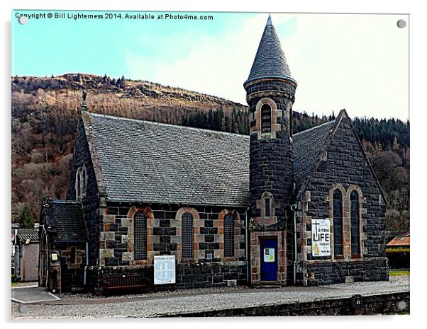 St.Modans Kirk , Benderloch , Scotland Acrylic by Bill Lighterness