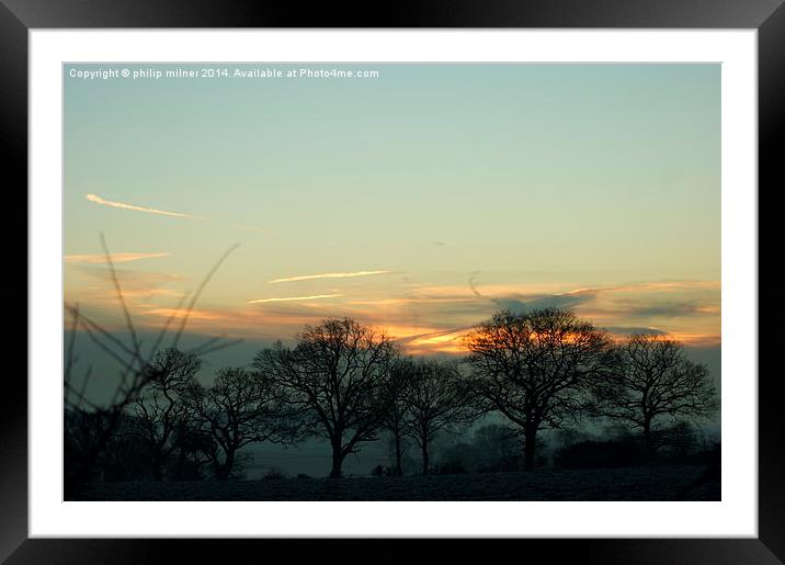 Sunrise And Mist Framed Mounted Print by philip milner