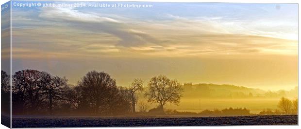 Sunrise In The Mist Canvas Print by philip milner