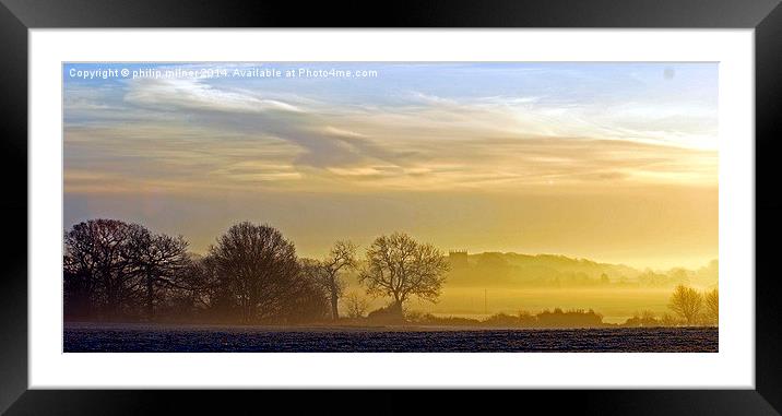 Sunrise In The Mist Framed Mounted Print by philip milner